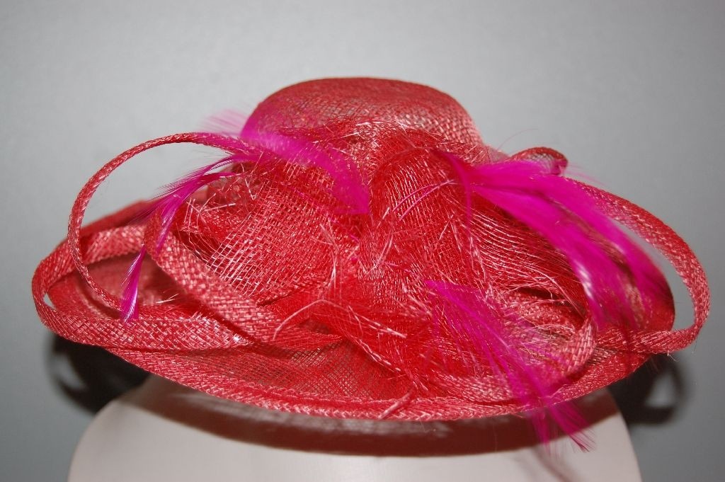 Sombrerito paja malva, salmón rosado