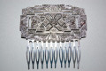 Comb large rectangle old silver