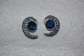 Earrings moon shines blue