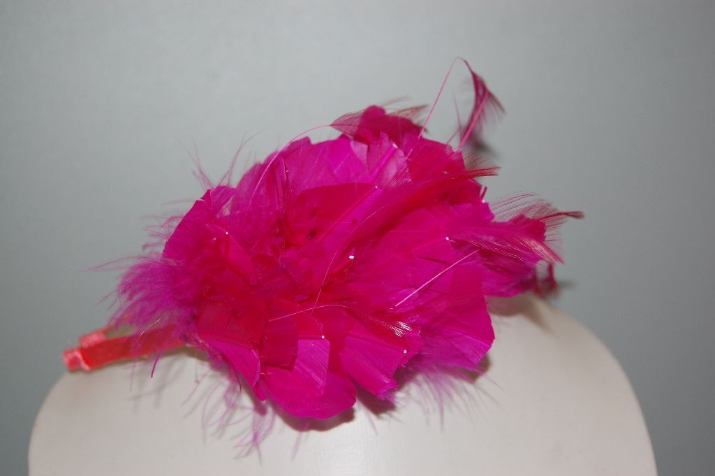 Tina Fuchsia feathers headband