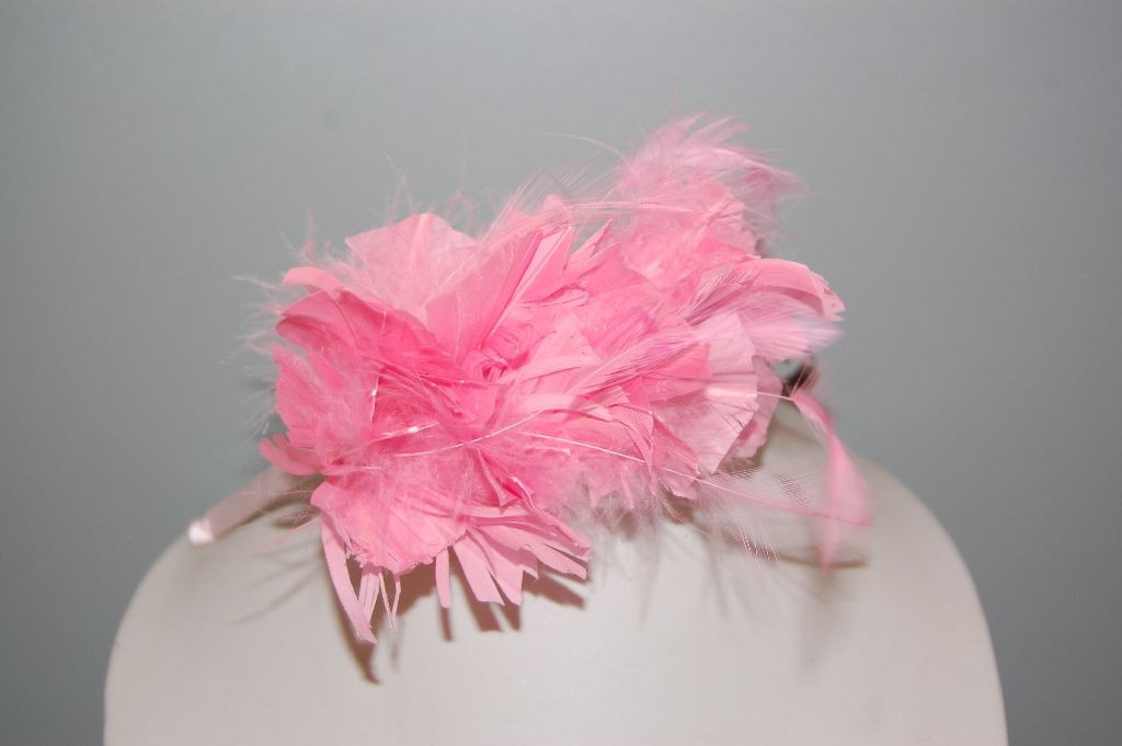 Headband feathers pink tub