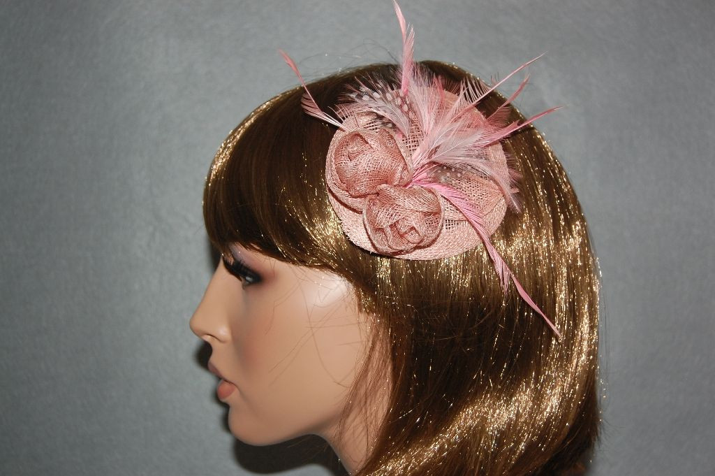 Headdress Hat pink feathers pheasant