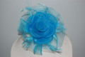 Played raffia bright turquoise flower