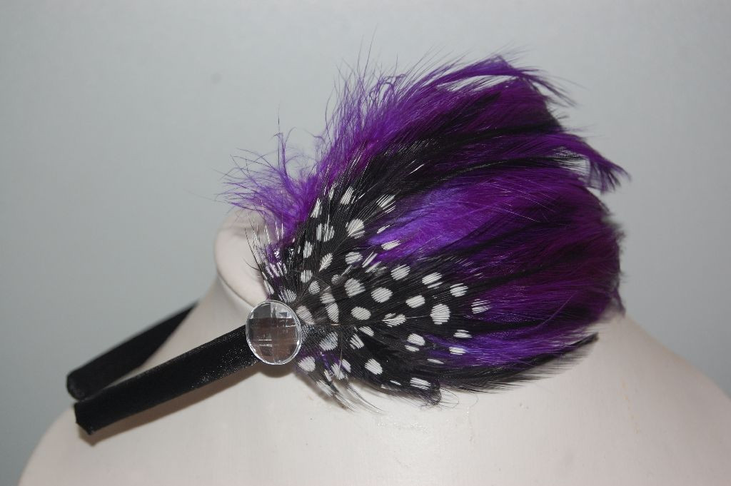 Purple feather headband diamond