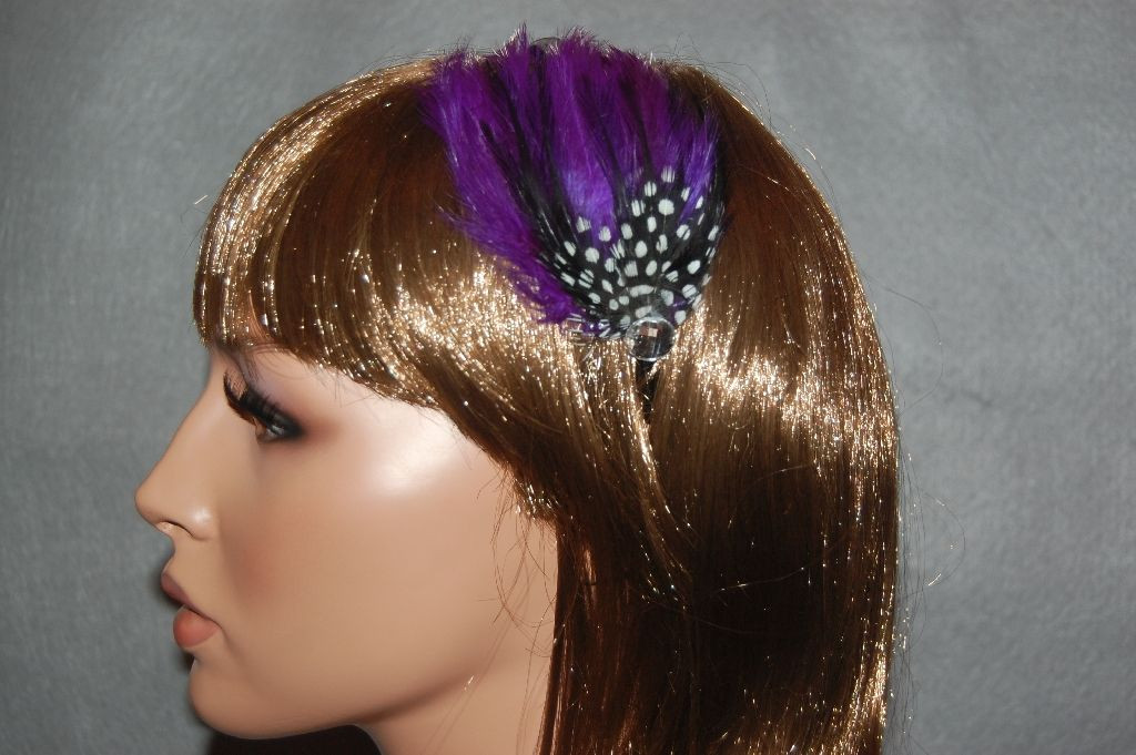 Purple feather headband diamond
