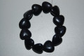 Pulsera elástica corazones negros