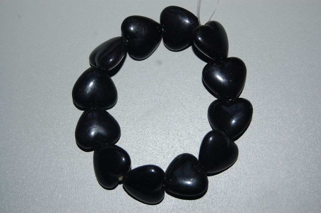 Elastic bracelet black hearts