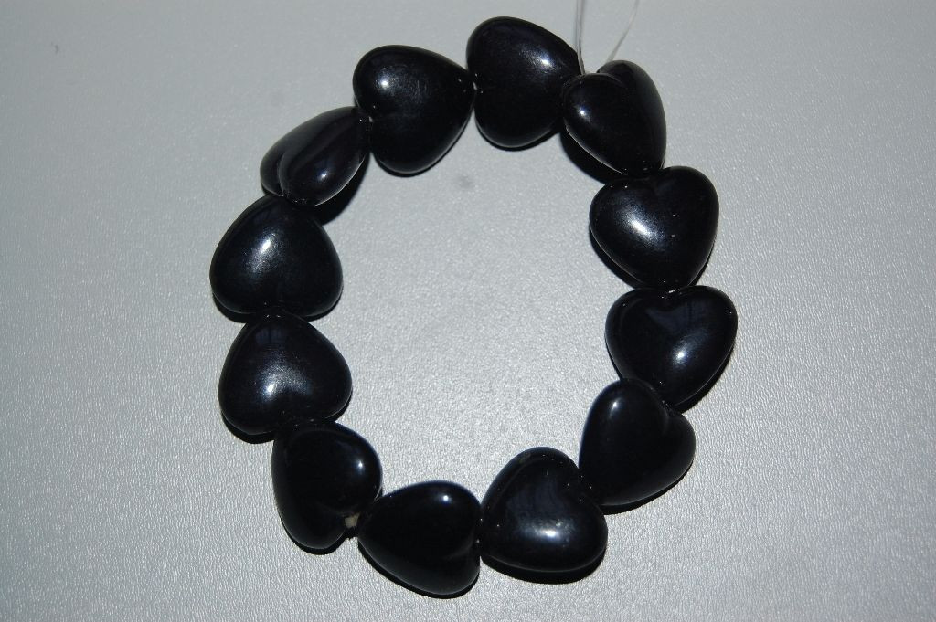 Pulsera elástica corazones negros