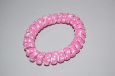 Pulsera espiral rosa y estrellas