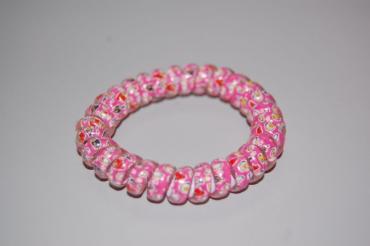 Spiral bracelet pink birds