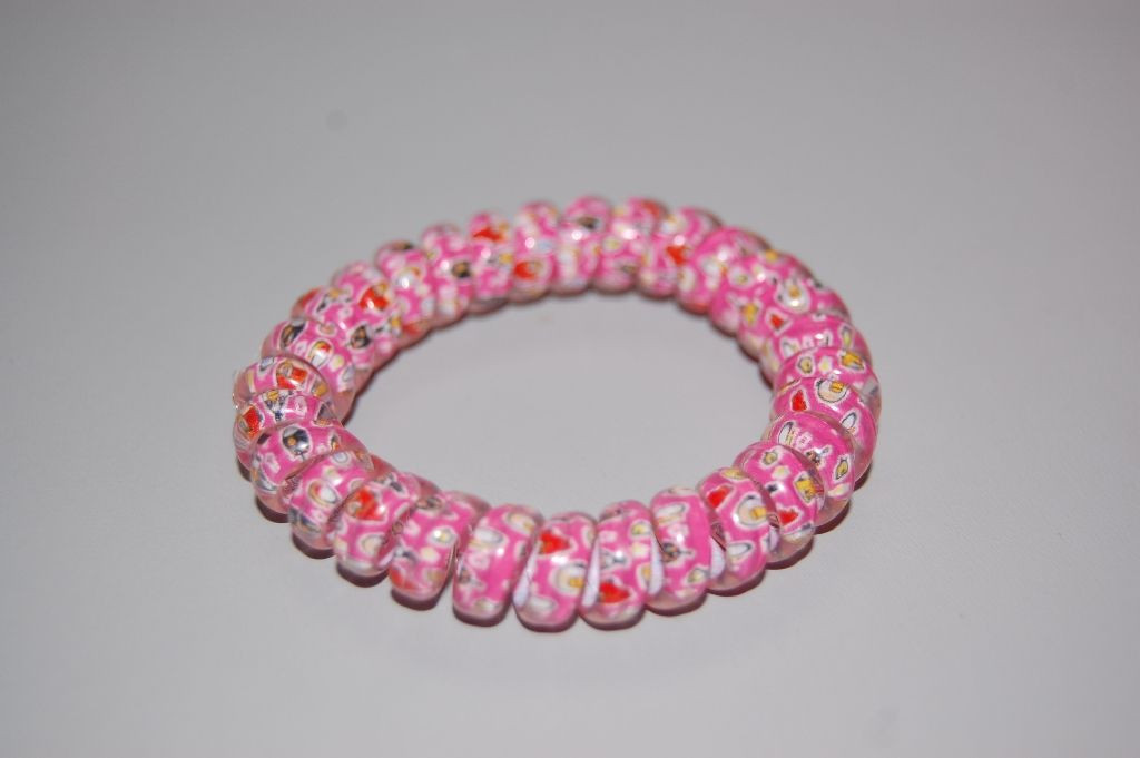 Spiral bracelet pink birds