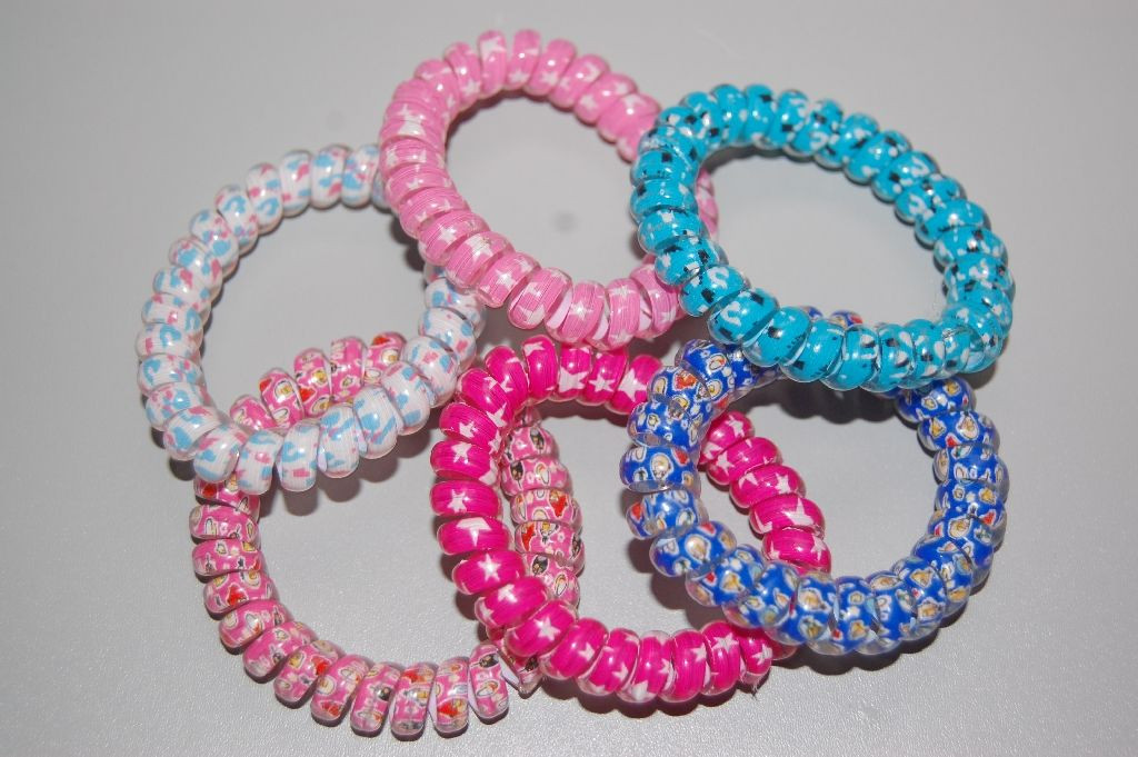 Spiral bracelet pink birds
