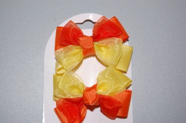 Clip set tie Orange and yellow