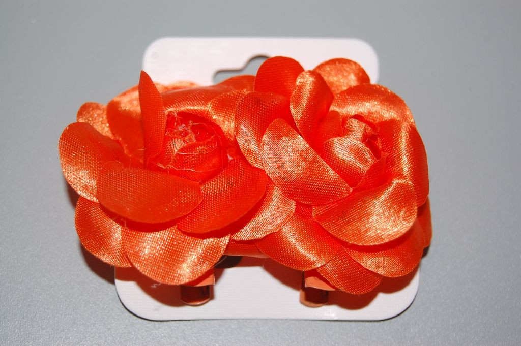 Conjunto pinzas flor naranja