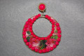 Pendientes bolitas fucsia aros