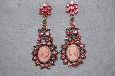 Pendientes camafeos coral