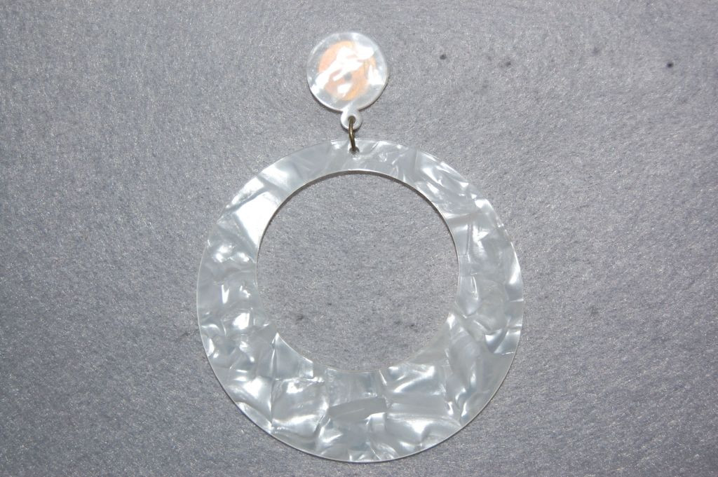 Earrings hoop white Seville