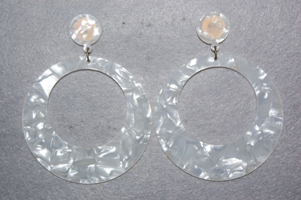 Earrings hoop white Seville