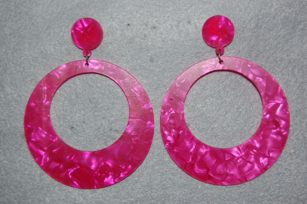 Pendientes aro Sevilla fucsia