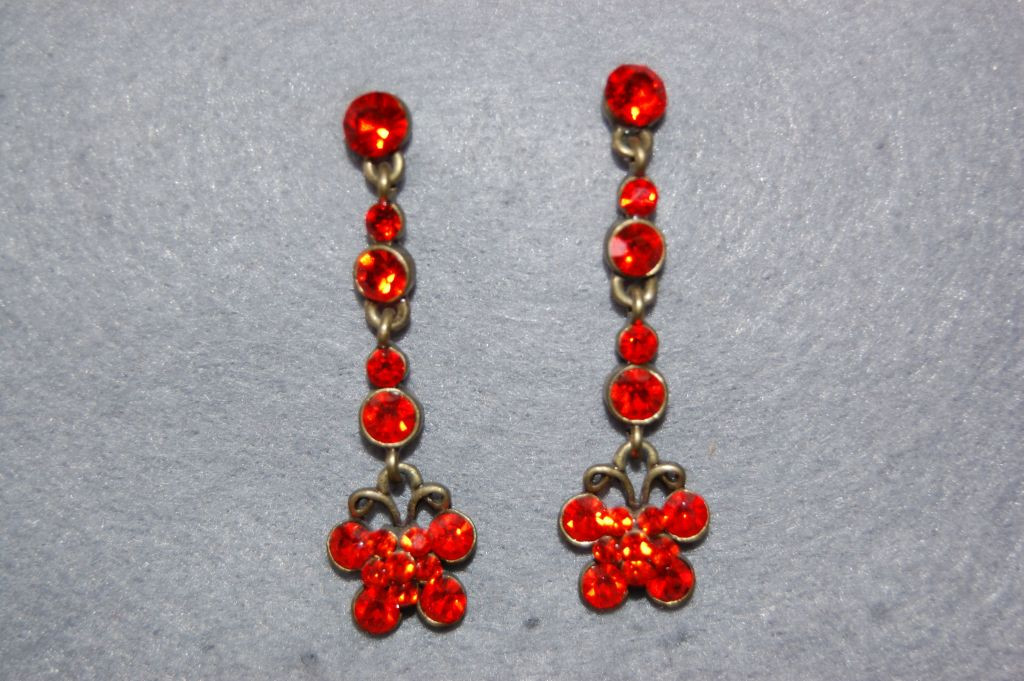 Red butterfly earrings
