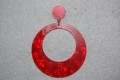 Pendientes aro Sevilla rojo