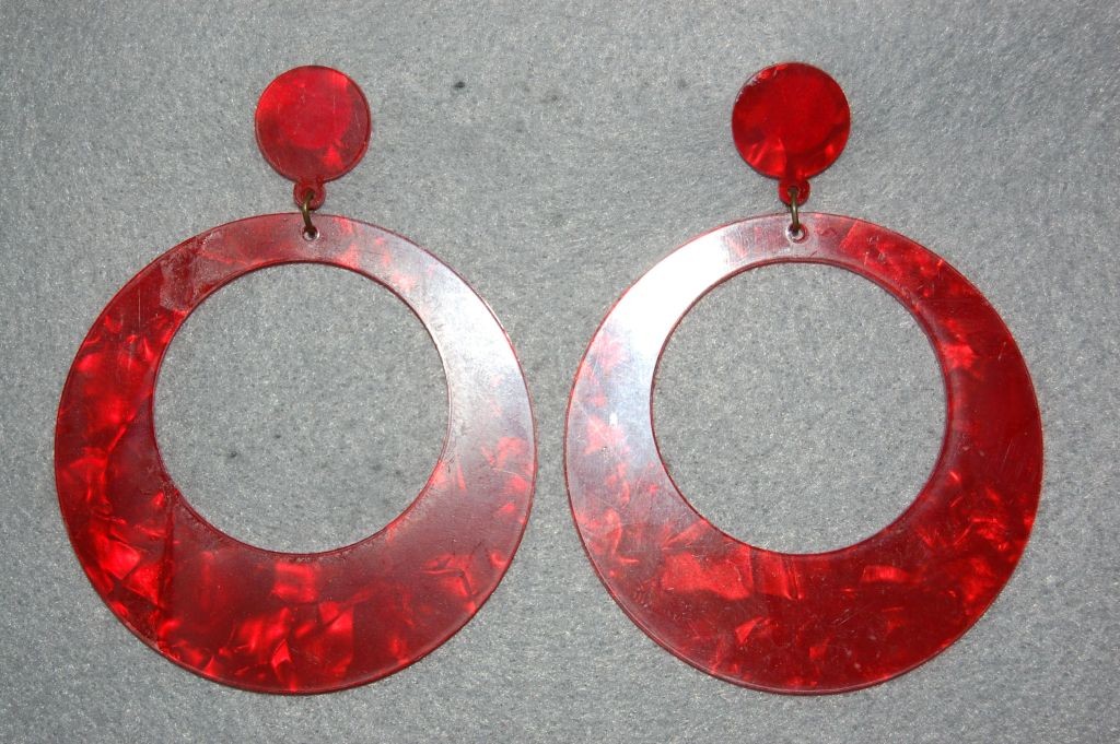 Pendientes aro Sevilla rojo