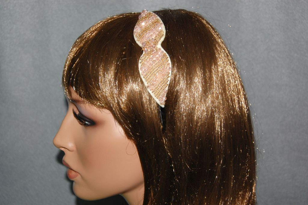 Headband pink Crystal and gold