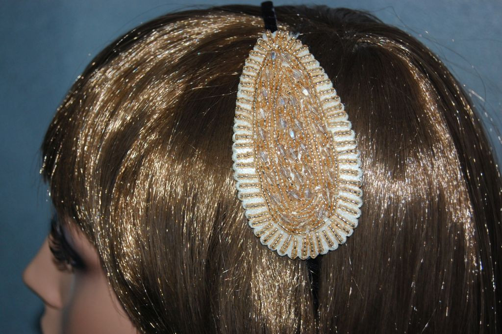 Headband Crystal gold leaf