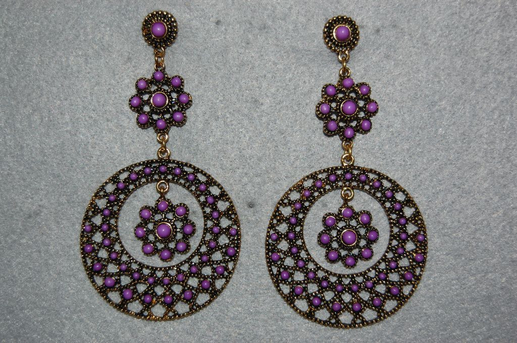 Purple Trinity earrings