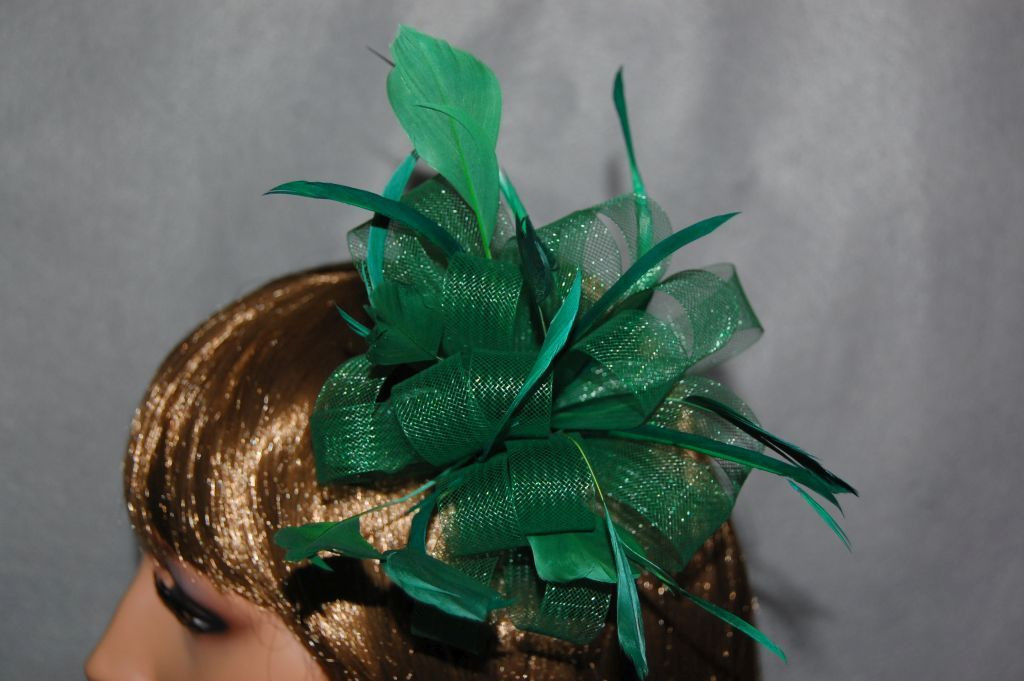Tocado diadema gran lazada verde