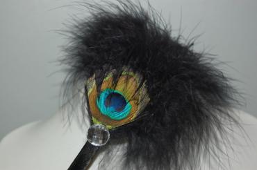 Tocado Royal plumas negro