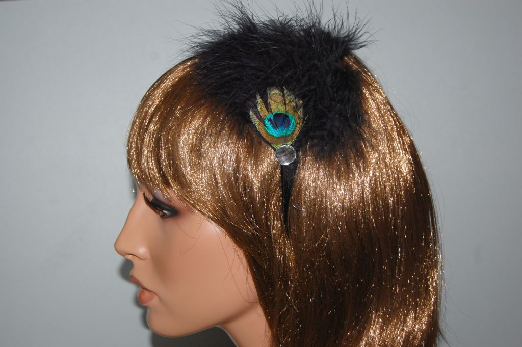 Tocado Royal plumas negro