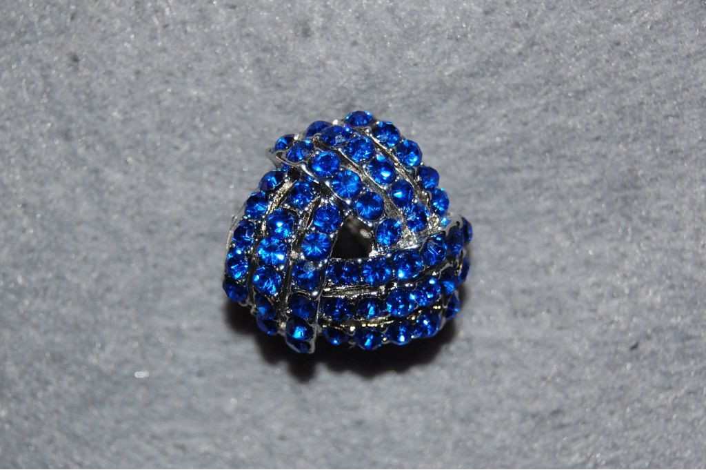 Short peacock blue diamond earrings