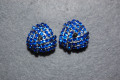 Short peacock blue diamond earrings