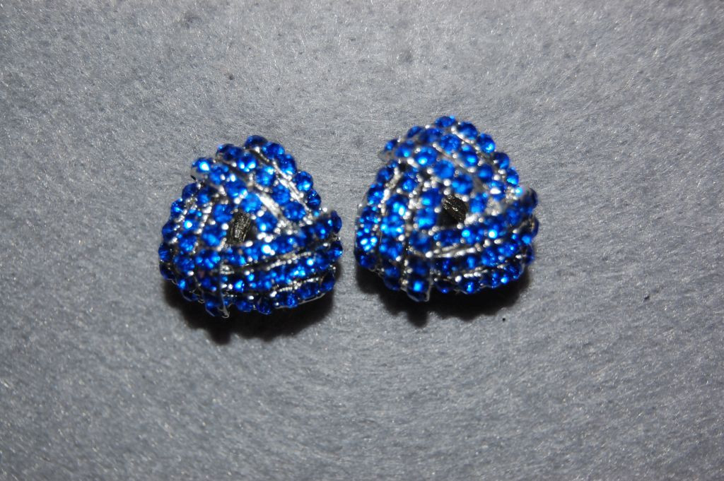 Pendientes cortos Diamante azul pavo