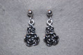 Earring silver flowers