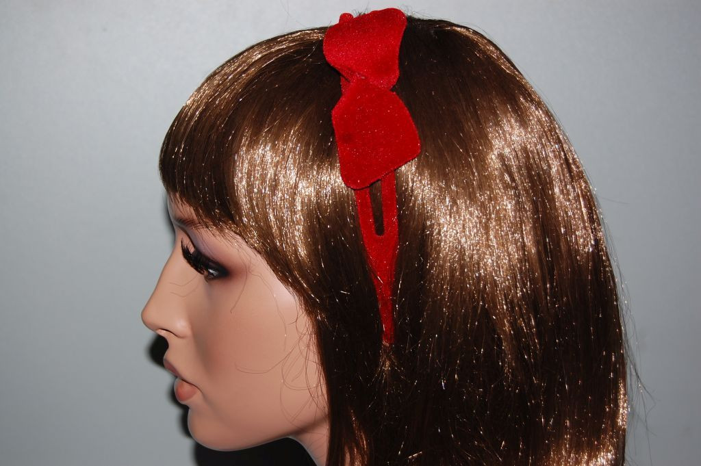 Velvet Red Bow headband