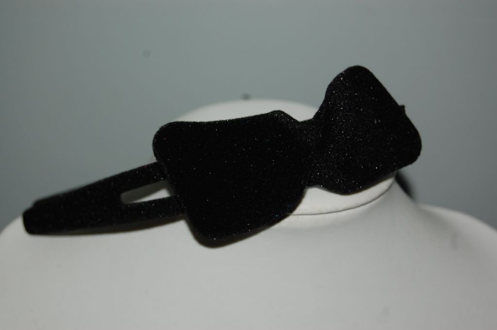 Velvet black bow headband