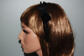 Velvet black bow headband