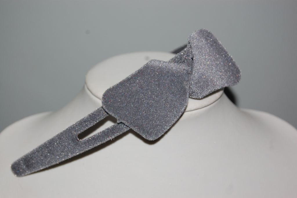 Velvet headband tie silver