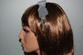 Velvet headband tie silver