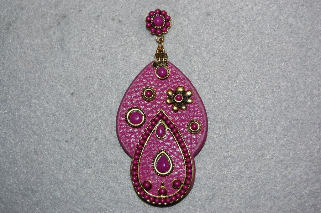 Purple polka dot earrings