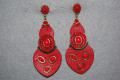 Pendientes lunares rojo 