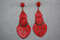 Red polka dot earrings