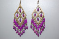 Earrings diamond wood purple