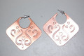 Pendientes argollas bronce rombo