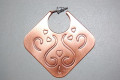 Pendientes argollas bronce rombo