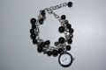 Watch bracelet beads black and silver