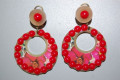 Red ball earrings