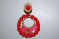 Red ball earrings